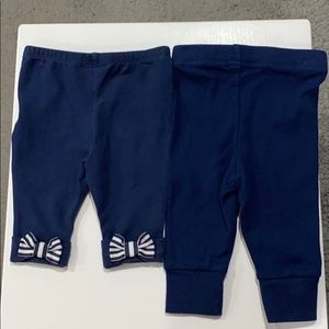 2 Blue Leggings 6M